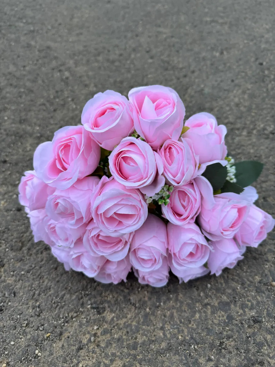 Buchet artificial cu trandafiri, 24 capete, 45 cm, Ruyidecor