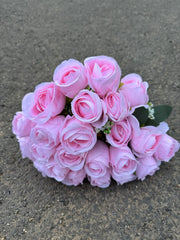 Buchet artificial cu trandafiri, 24 capete, 45 cm, Ruyidecor