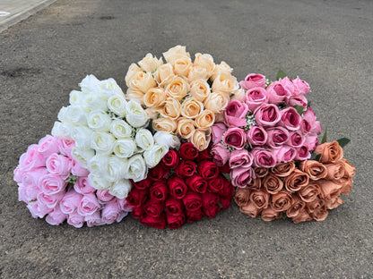 Buchet artificial cu trandafiri, 24 capete, 45 cm, Ruyidecor