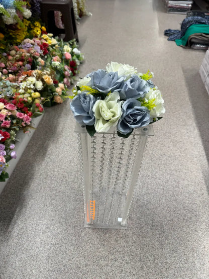 Buchet artificial cu flori decorative, 11 capete, 40 cm, diverse culori, Ruyidecor