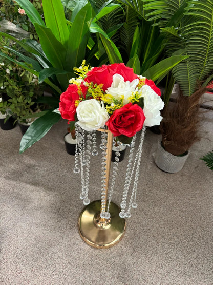 Buchet artificial cu flori decorative, 11 capete, 40 cm, diverse culori, Ruyidecor