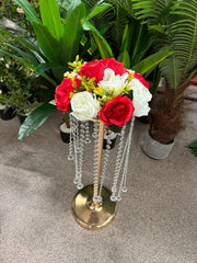 Buchet artificial cu flori decorative, 11 capete, 40 cm, diverse culori, Ruyidecor