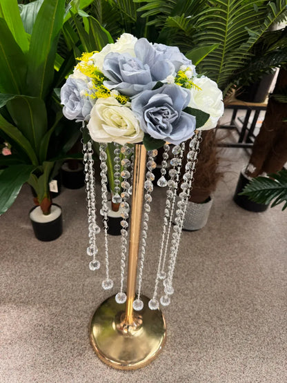Buchet artificial cu flori decorative, 11 capete, 40 cm, diverse culori, Ruyidecor