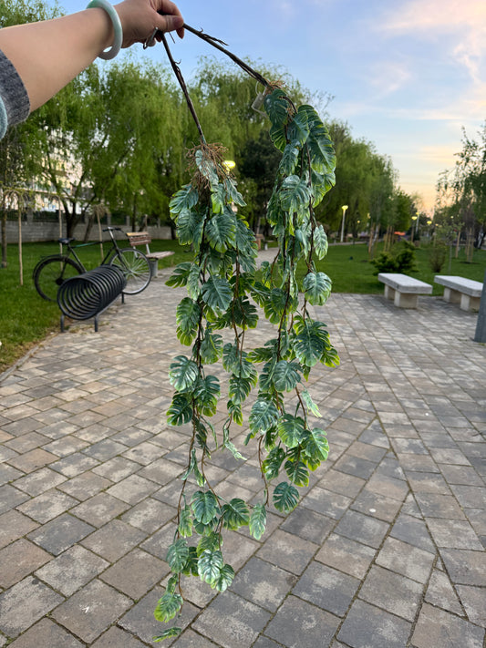 Tija artificiala curgatoare cu frunze tropicale, 95 cm, verde, Ruyidecor