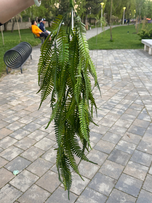 Tija artificiala curgatoare tip feriga, 95 cm, verde, Ruyidecor